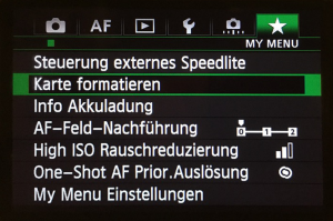 Screenshot_Canon_EOS_Menü_Karte_formatieren Alt="Datensicherung"